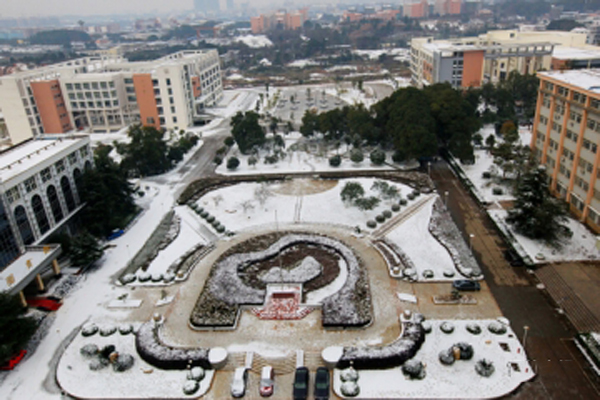 校园雪景